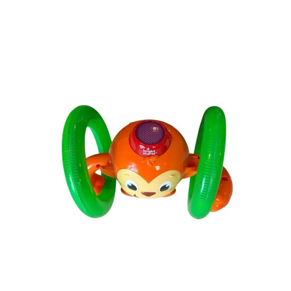 Bright Starts Roll & Glow Monkey Baby Toddler Toy w/ Lights‎ & Melodies Green